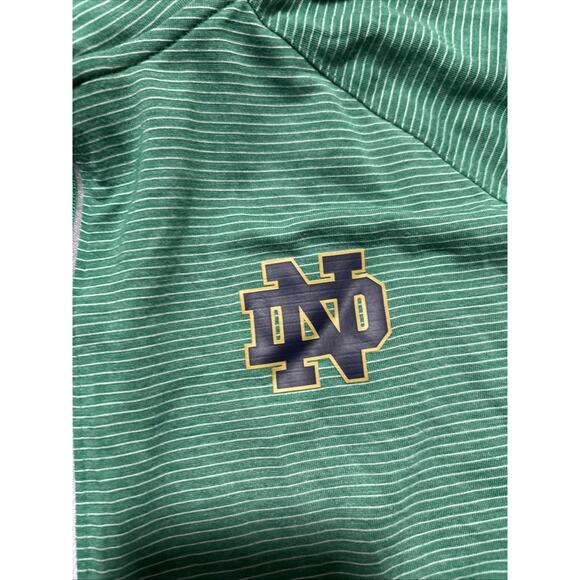 Under Armour Quarter Zip Notre Dame Green Striped Shirt size L Heatgear Women’s - Picture 5 of 9